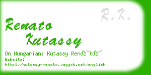 renato kutassy business card